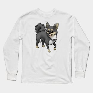 Dog - Chihuahua - Long Haired - Tri-Color Long Sleeve T-Shirt